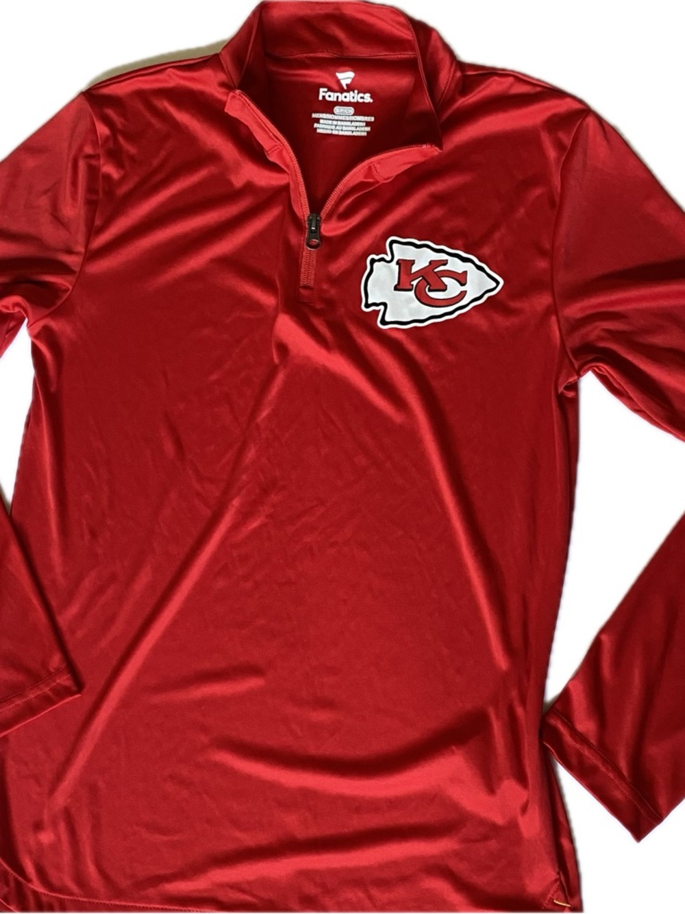 Kansas City Chiefs Fanatics Red Quarter-Zip Performance Jacket - Picture 3 of 7